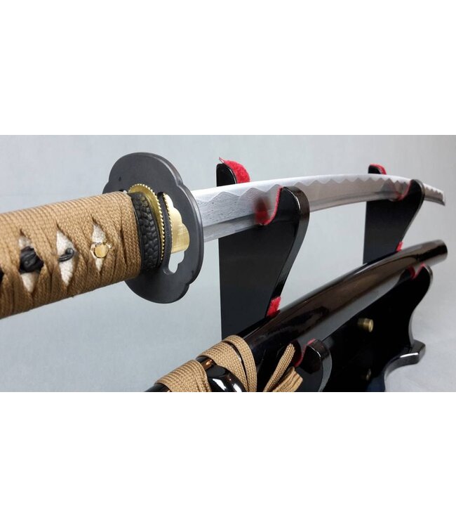 Braun Damaststahl Samurai Schwert