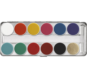 Kryolan Professional Make-up Aquacolor 12 Color Palette FP