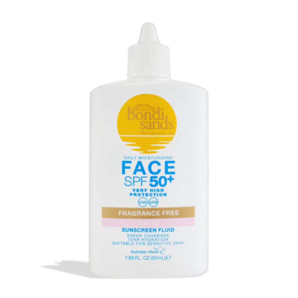 Bondi Sands Sunscreen Face Fluid Spf 50 Fragrance Free Tinted Bestellen The Makeup Spot