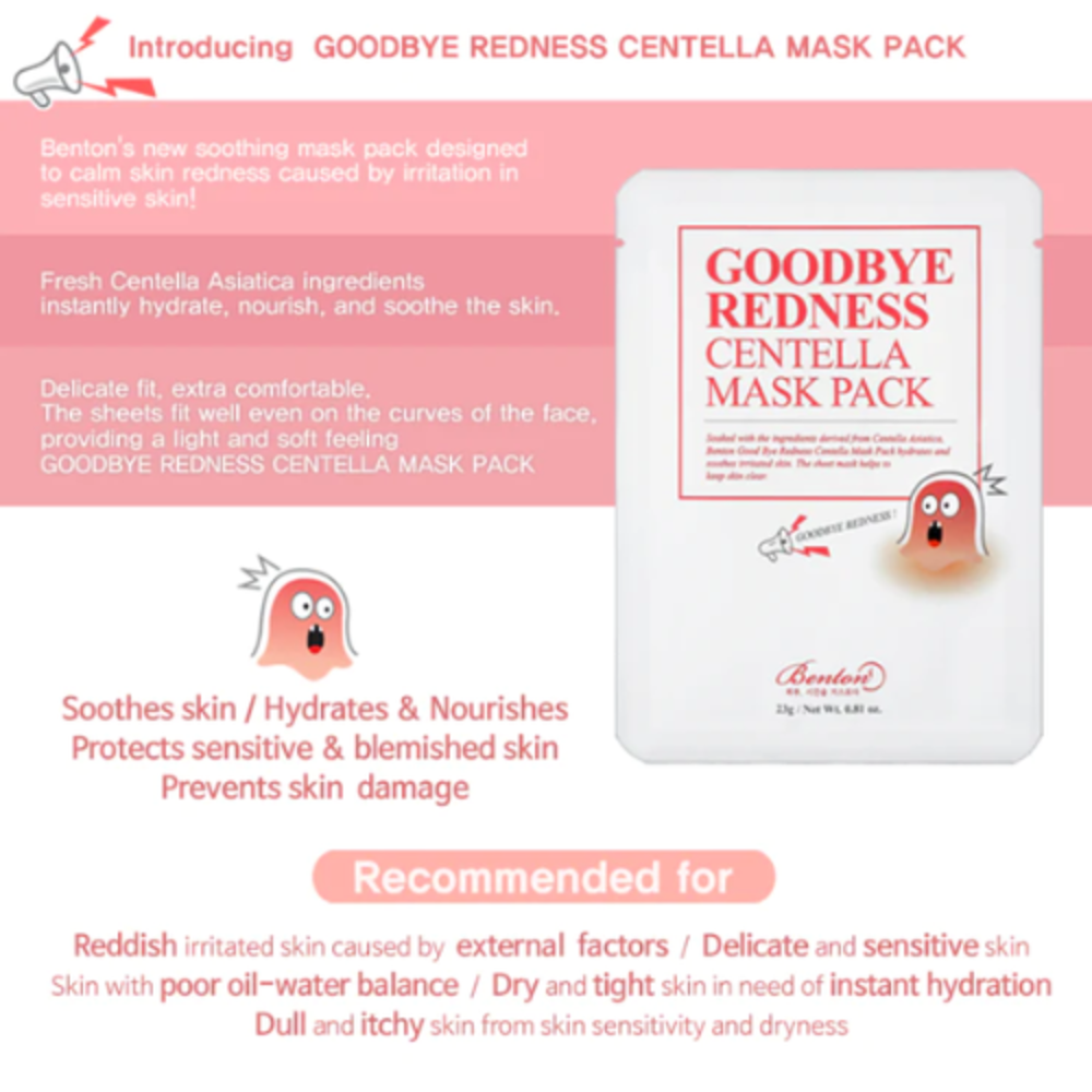 Benton Benton Goodbye Redness Centella Cica Mask Pack Benton Benton Goodbye Redness Centella Cica Mask Pack