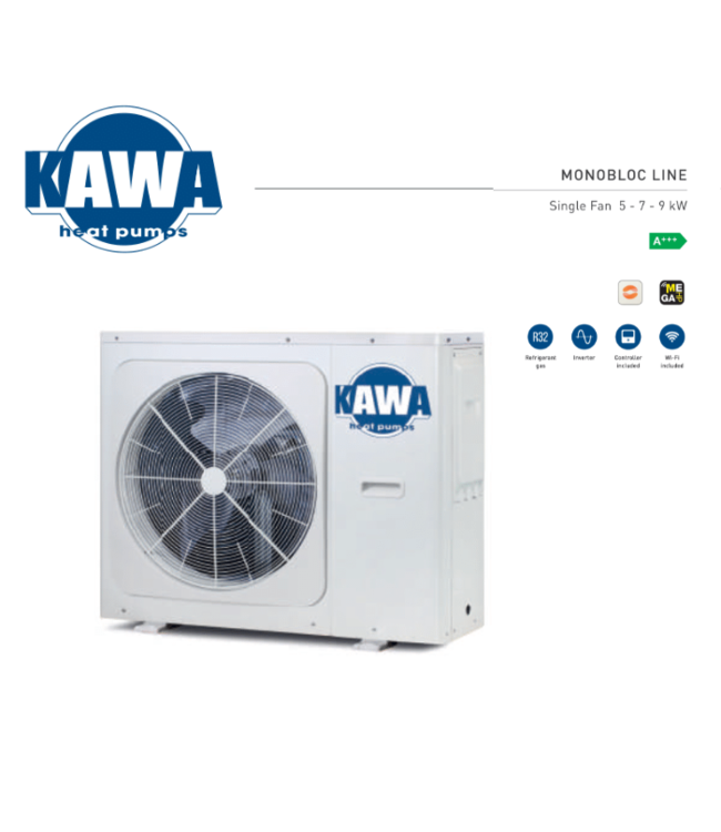 KAWA Monobloc warmtepomp 9 kW A+++ R32