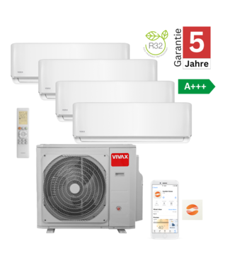 Vivax S Pro Multisplit Klimaanlage 4 x 2,6 kW|ACP-09CH25AESI R32 PRO|Wi-Fi|R32