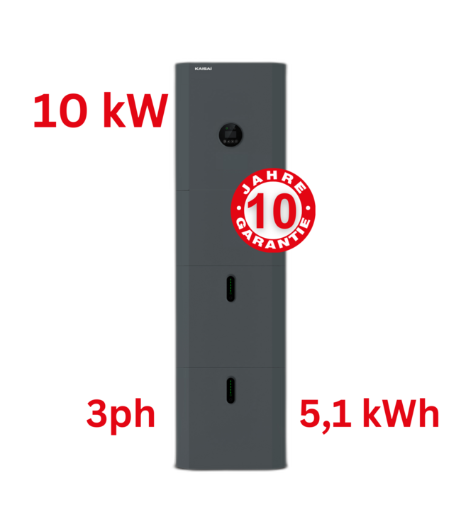Kaisai Hybrid Wechselrichter 10 kW + Batteriespeicher 5,1 kWh