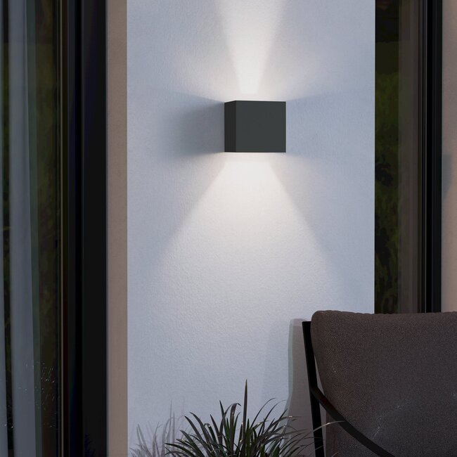 PremiumLED Cube Wandlamp Zwart 3000K