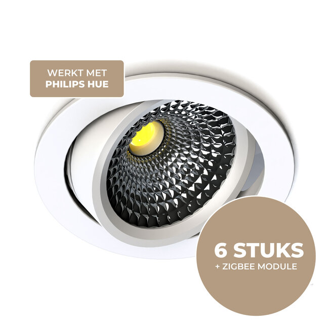PremiumLED Star Ultra Flat Rond Wit 2700K - 6 Stuks (Philips Hue Compatible)