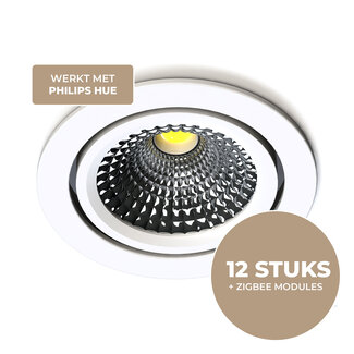 PremiumLED Star Ultra Flat Rond Wit 2700K - 12 Stuks (Philips Hue Compatible)