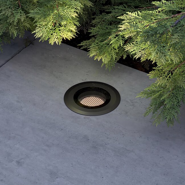 Stella Lighting GROUND-L HEXO Rond Zwart 3000K