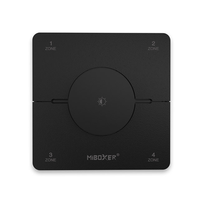 Mi-Boxer Draaiknop Afstandsbediening – 4 Zones – CCT Zwart (2.4G)