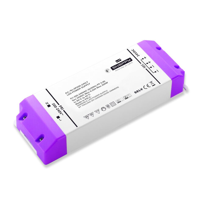 Snappy LED Dimbare Driver Constant Voltage 200W 24V