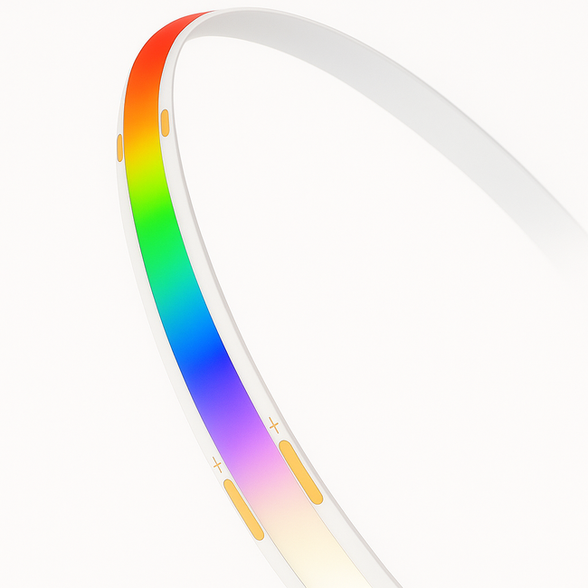 Pureseries24 Premium COB RGB‑CCT LED Strip – 5 Meter – 24V – RGB + Tunable White 2700–6500K – 840 LEDs/m – Seamless Light – Dimmable – Full-Color & White Adjustable Lighting