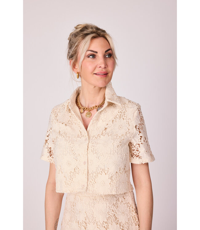 Floral crochet top