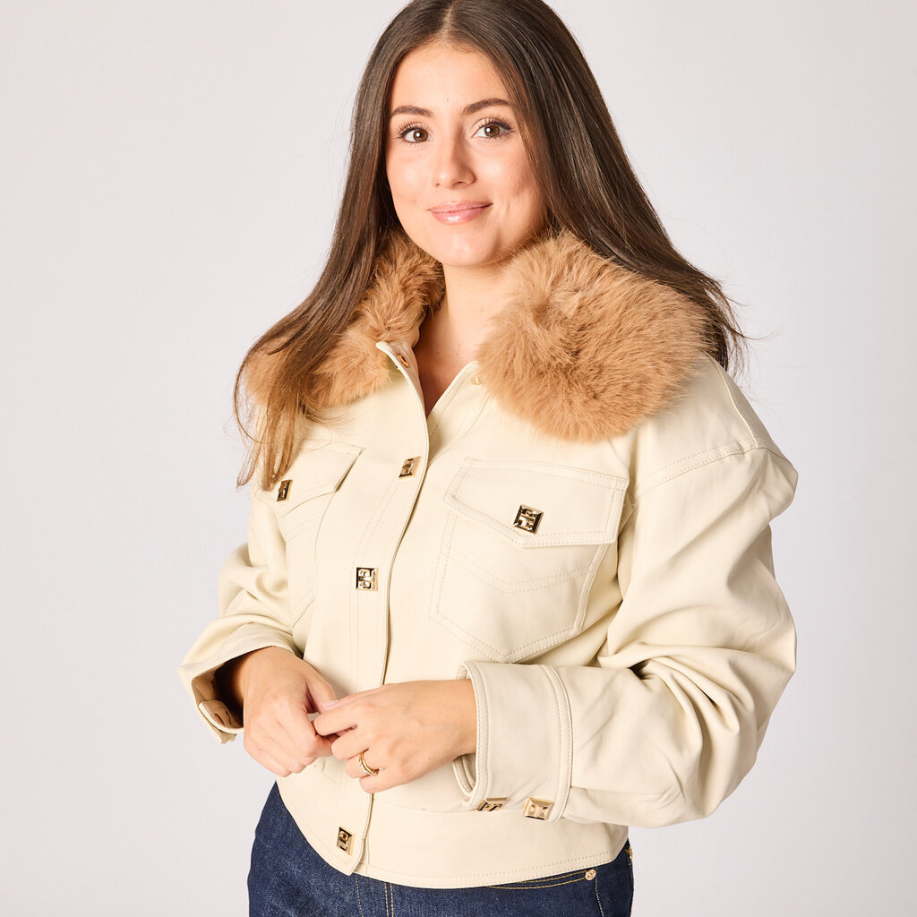 Justine vegan leather coat