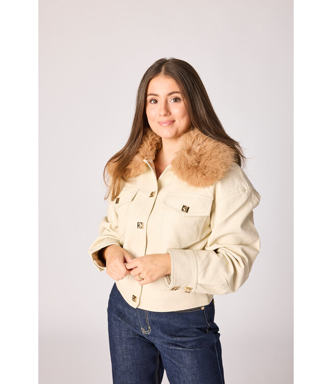 Justine vegan leather coat