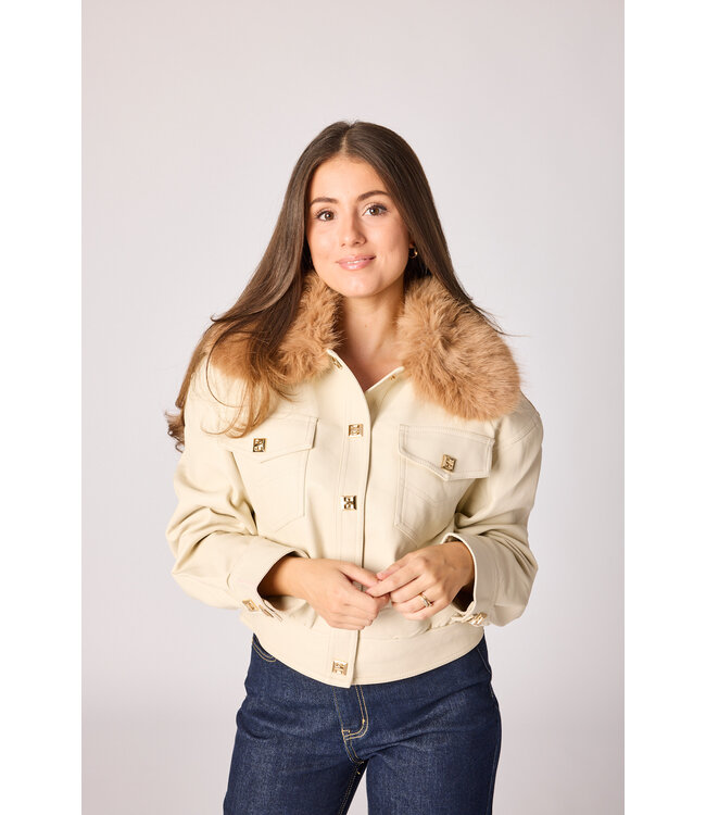 Justine vegan leather coat