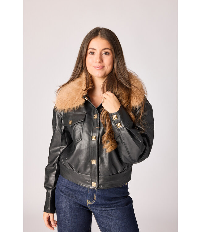 Justine vegan leather coat