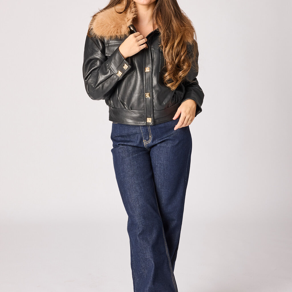 Justine vegan leather coat