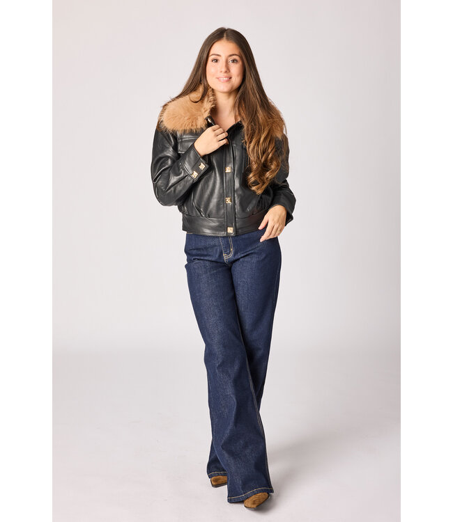 Justine vegan leather coat