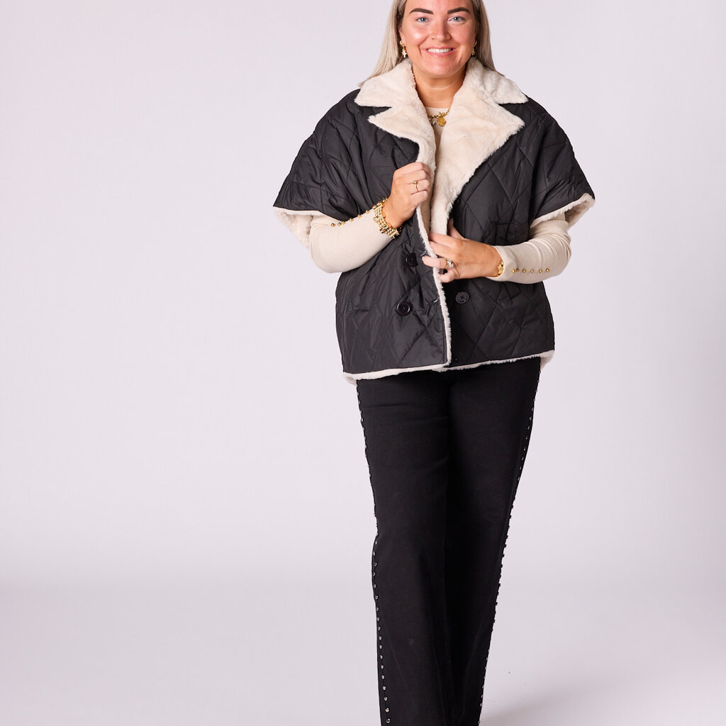 Valeria reversibel jas met korte mouwen