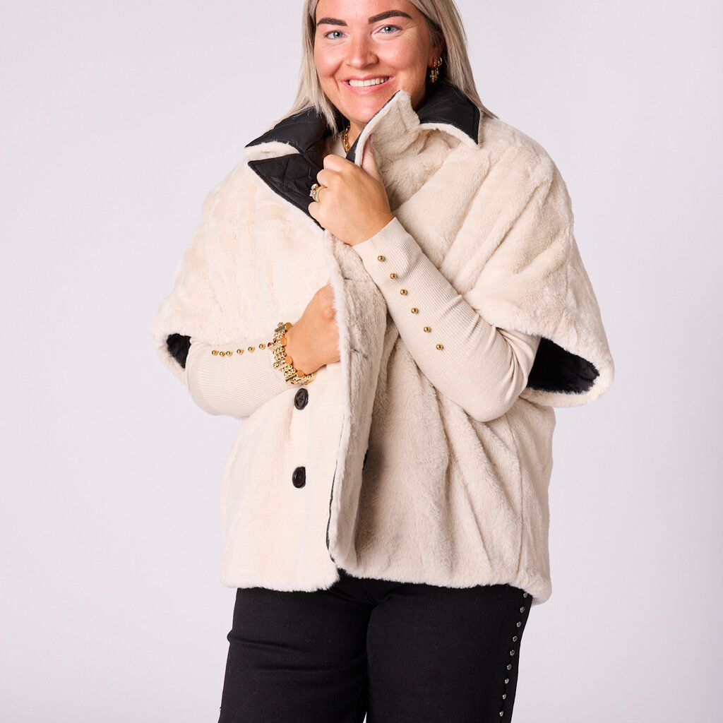 Valeria reversibel jas met korte mouwen