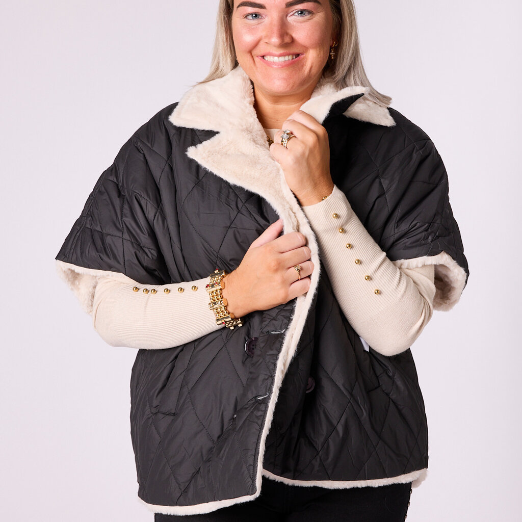 Valeria reversibel jas met korte mouwen