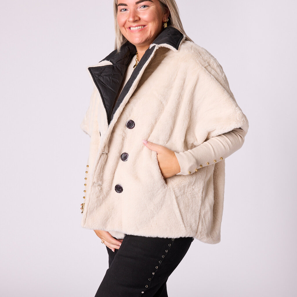 Valeria reversibel jas met korte mouwen