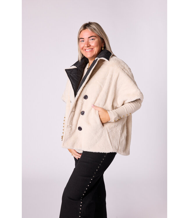 Valeria reversibel jas met korte mouwen
