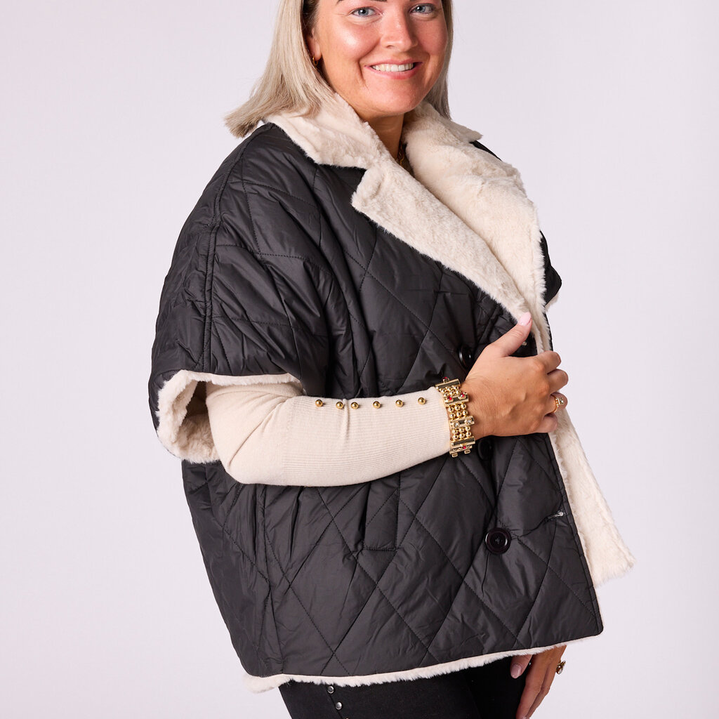 Valeria reversibel jas met korte mouwen