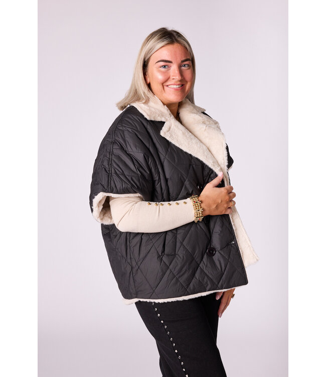 Valeria reversibel jas met korte mouwen