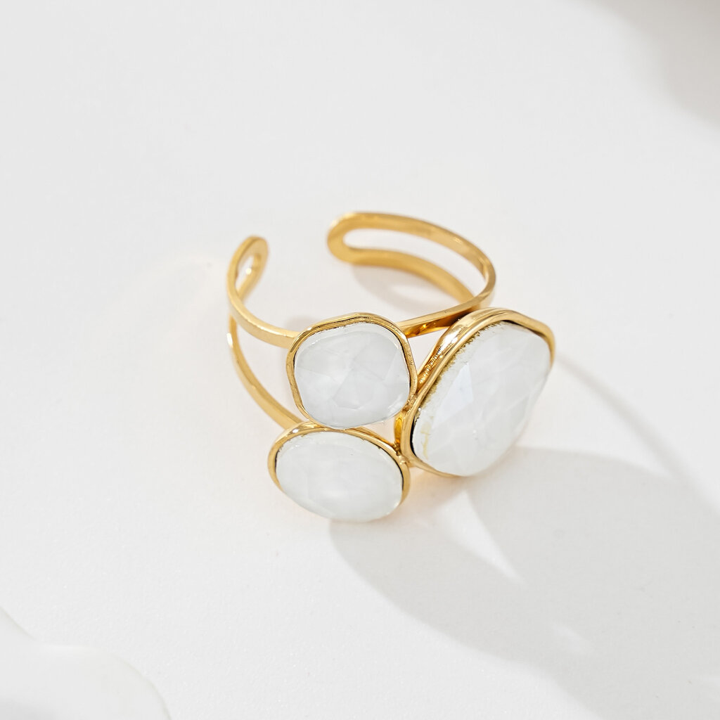 Twisted white verstelbare ring