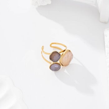 Twisted taupe verstelbare ring