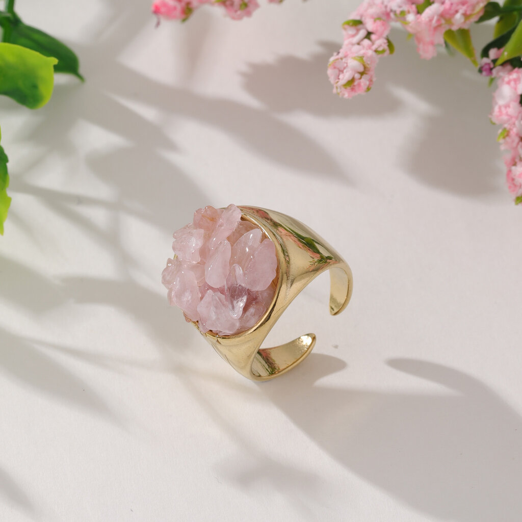 Pink stones verstelbare ring