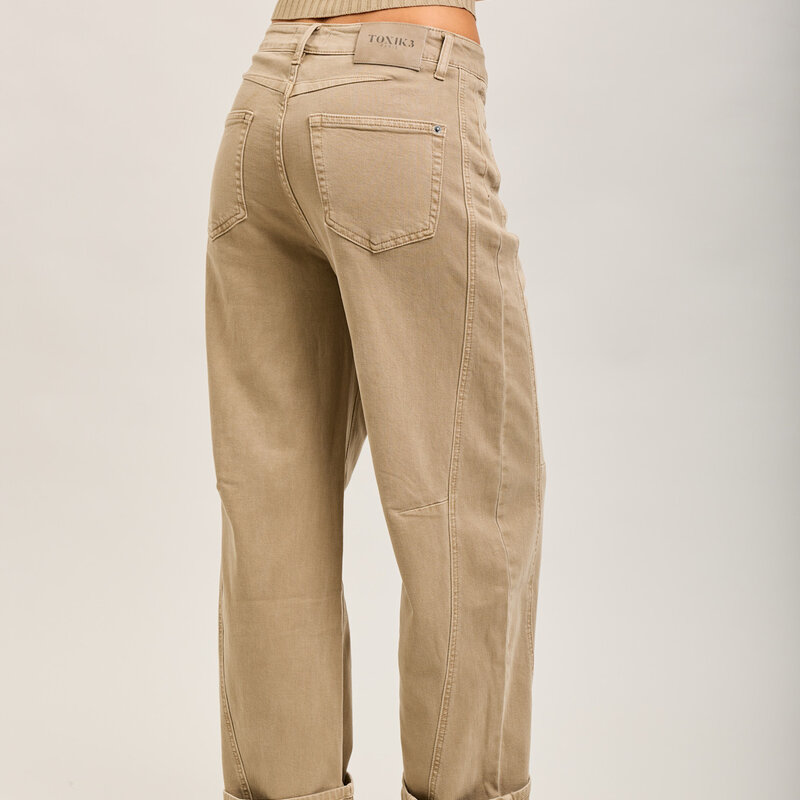 Kiki barrel jeans camel