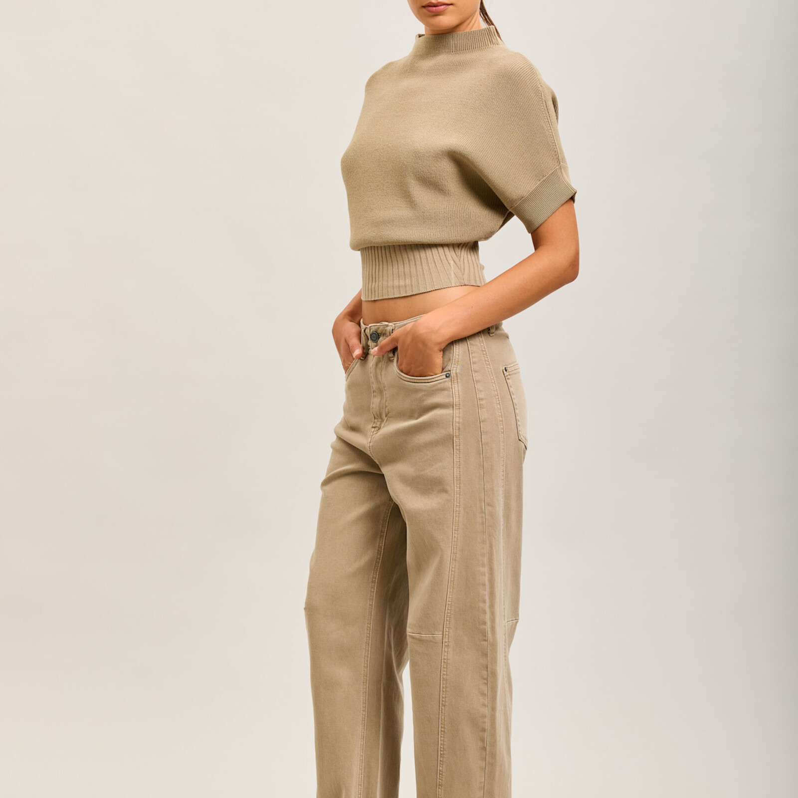 Kiki barrel jeans camel