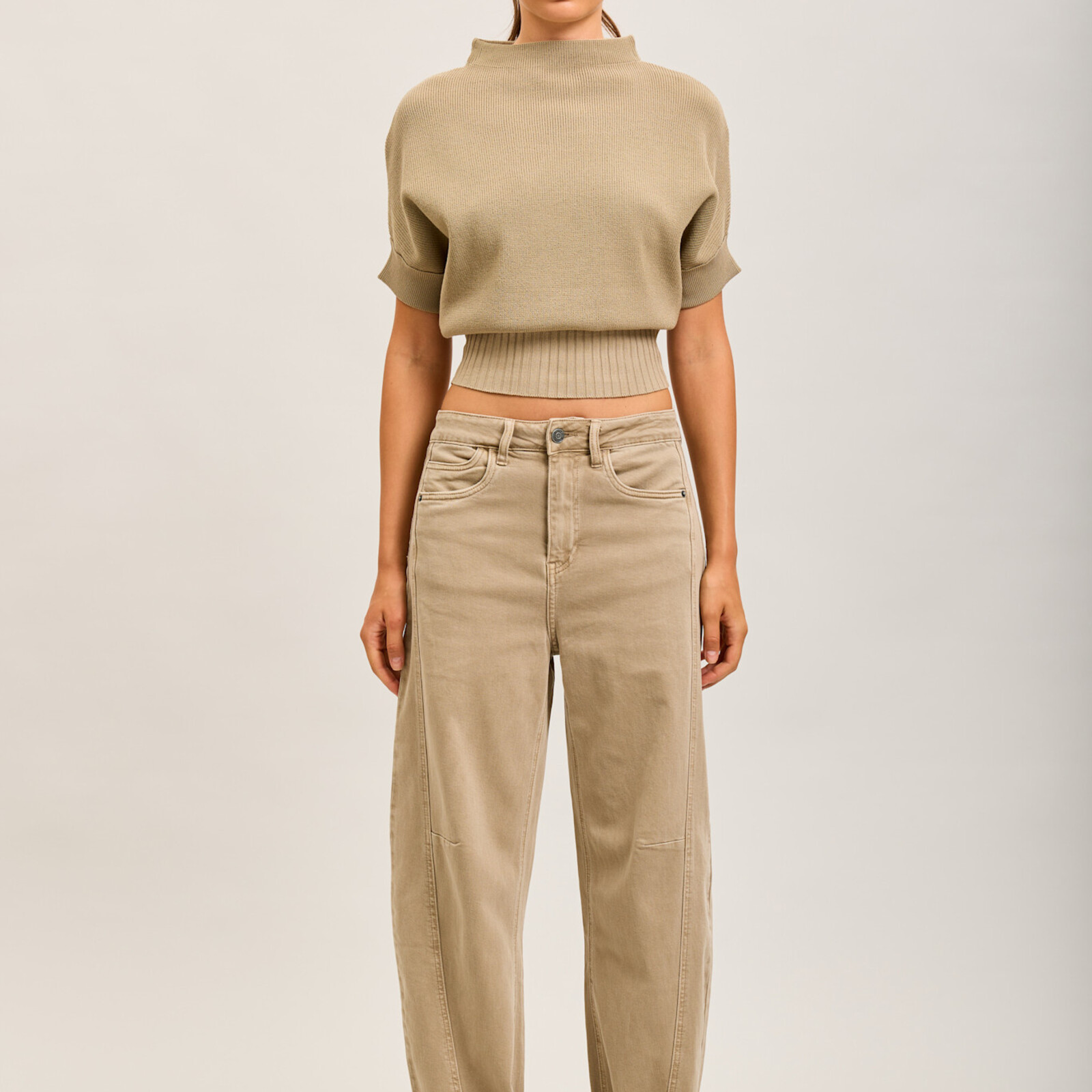 Kiki barrel jeans camel