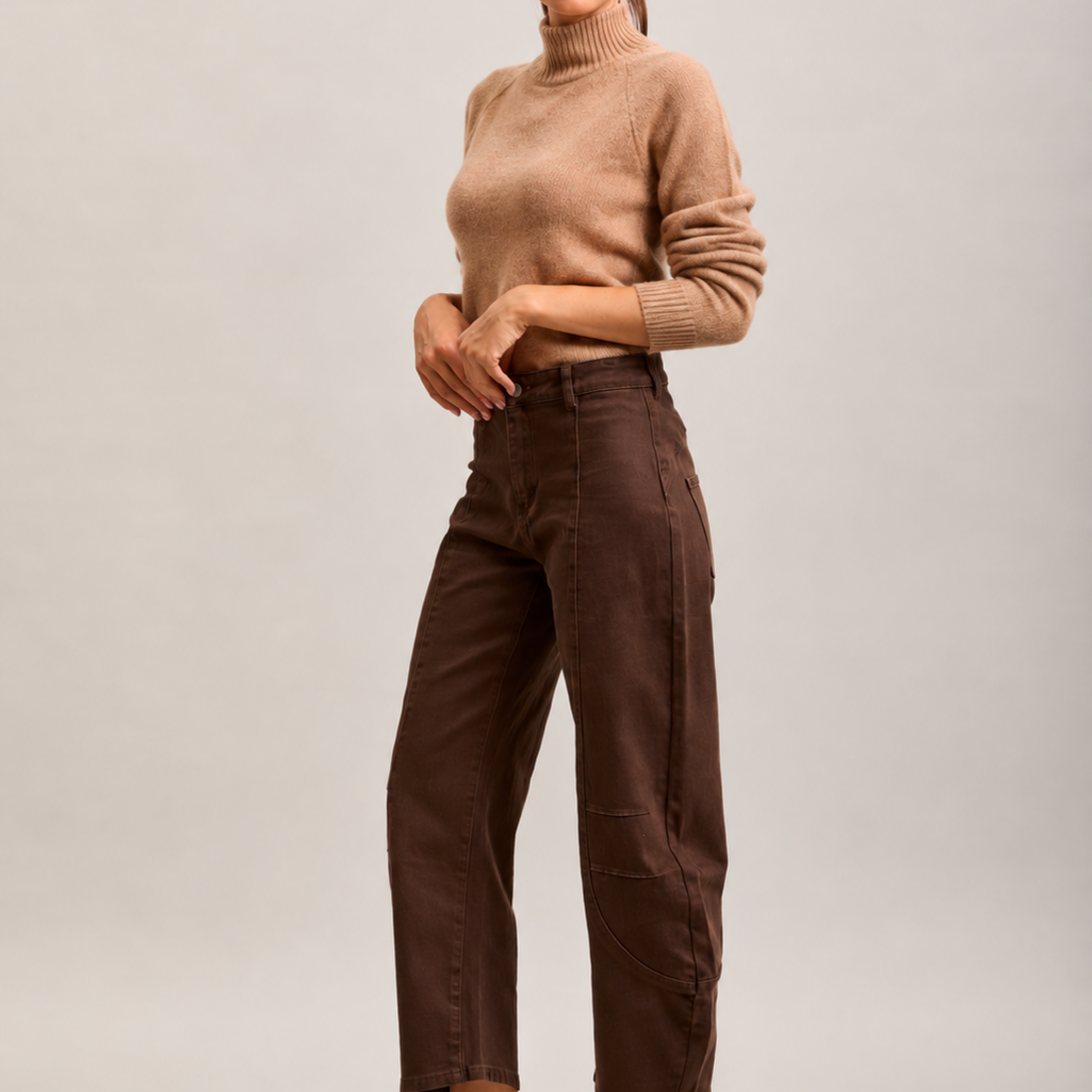 Pia cropped barrel choco