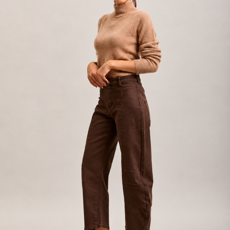 Pia cropped barrel choco