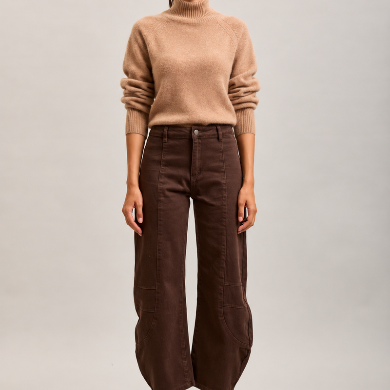 Pia cropped barrel choco