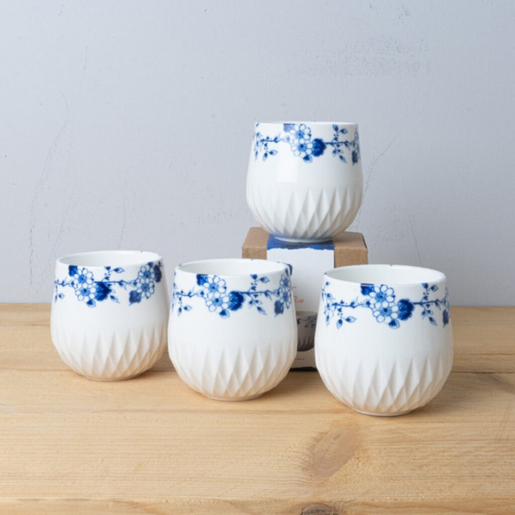 Koffiekop Blauw Vouw set van 4