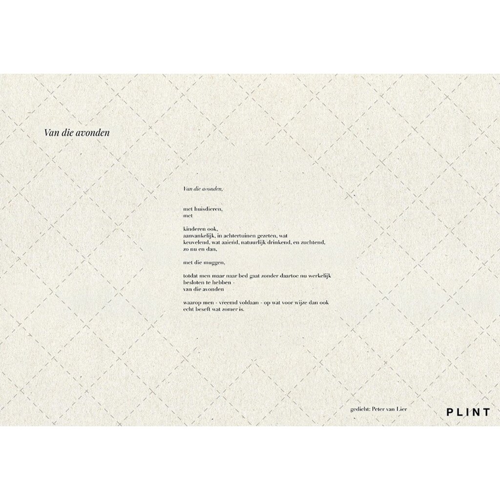 Poëzieplacemats -  Plint