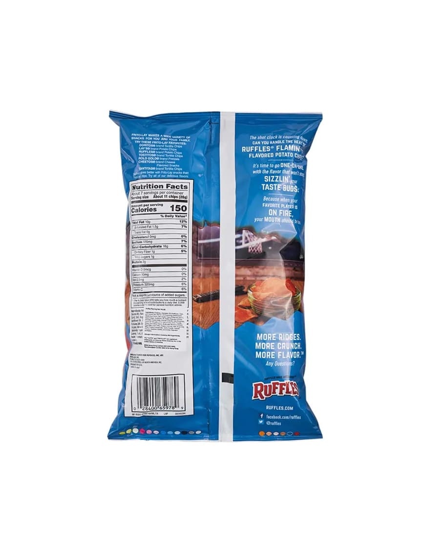 Bio Organic Ruffles Potato Chips Flamin' Hot Flavored 12.5 Oz