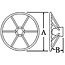 Allpa Allpa 3-Spaaks stuurwiel "Model 23" RVS met witte vinyl rand, A=350mm, B=60mm