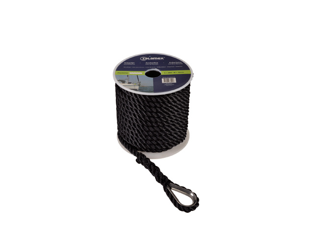 Talamex Ankerlijn polyester 12mm 30m zwart