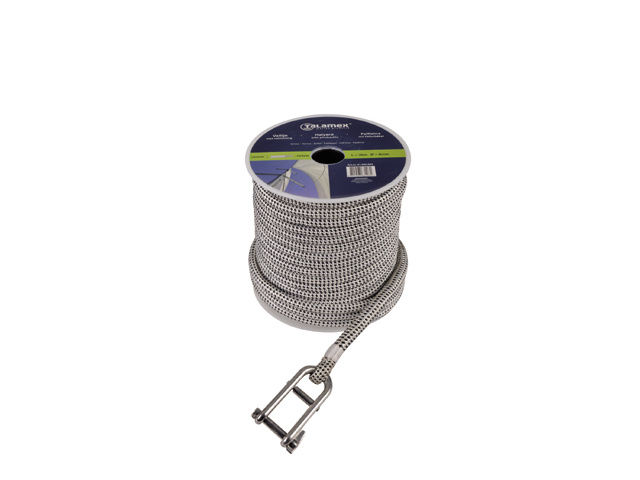 Talamex Vallijn met valsluiting wit/zwart 8mm 30m