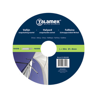 Talamex Vallijn met snapsluiting wit/rood 10mm 33m