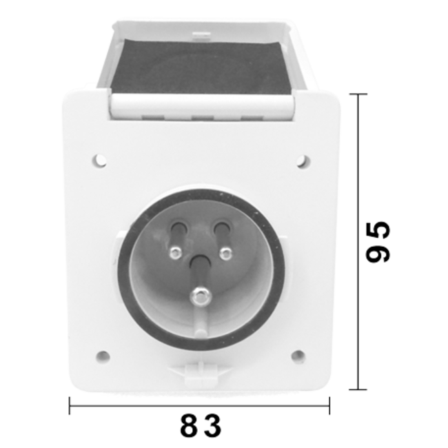 Allpa allpa Boordstopcontact 16A, IP56, 95x83mm