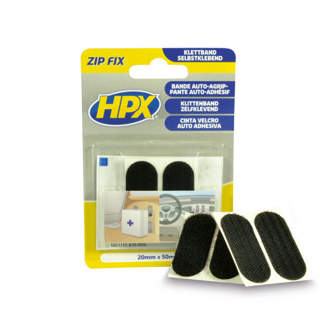 HPX  ZipFix klittenband pads 20 x 50 mm in blister