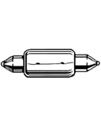 Perko GLOEILAMPJE BUIS 28,5MM 12V/10W, 2X/BLISTER