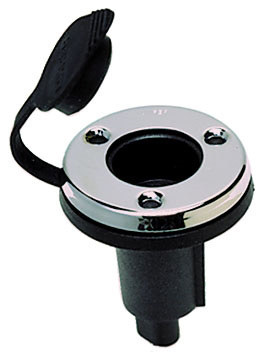 Perko 1045 RONDE BASIS 0° 2-PINS CHROOM-ZWART