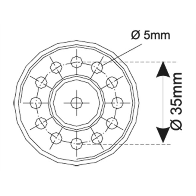 TOPLICHT, ZWART, 12V/10W/360GR