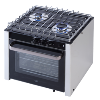 Allpa RVS gasoven 2 branders met glasplaat